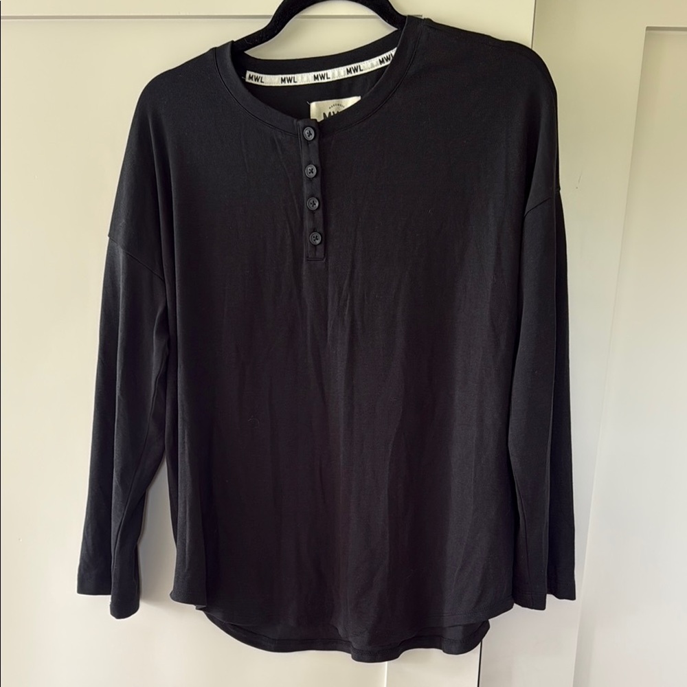 Women’s Black Henley Shirt